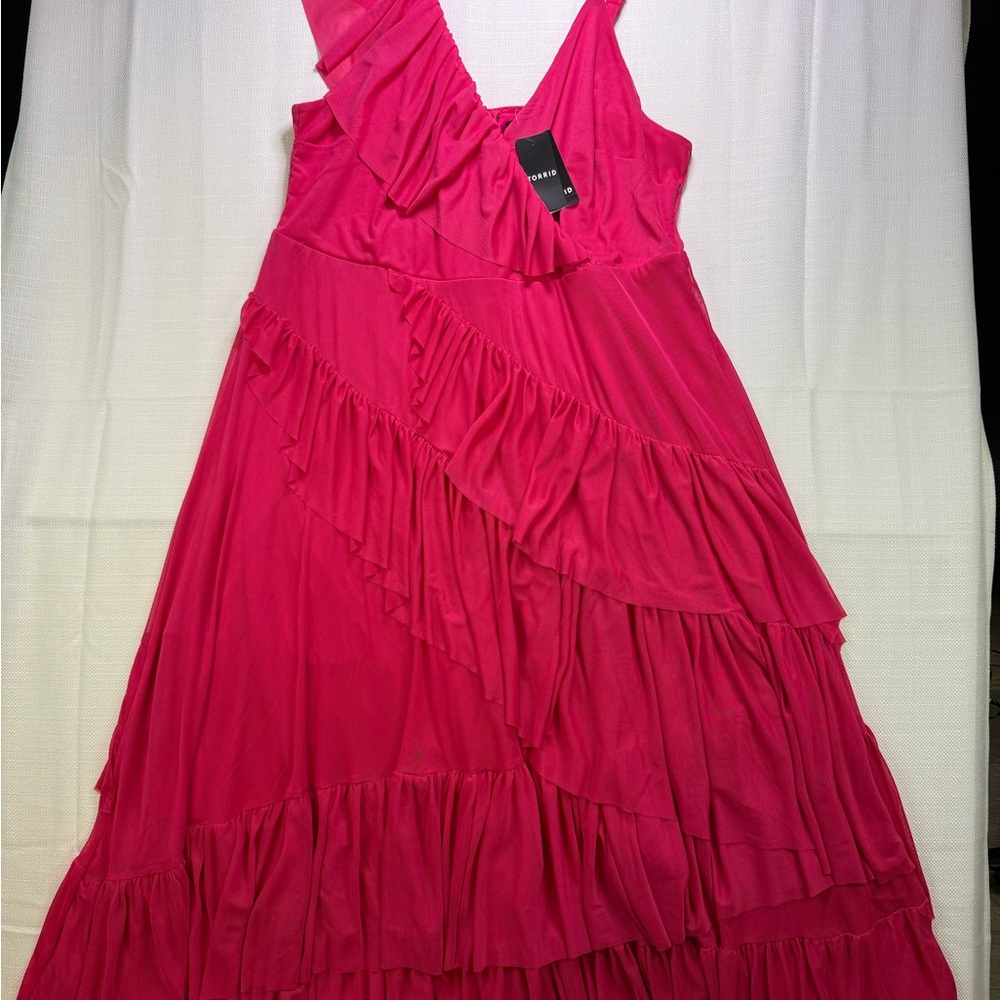 Torrid Vibrant Pink Asymmetrical Dress